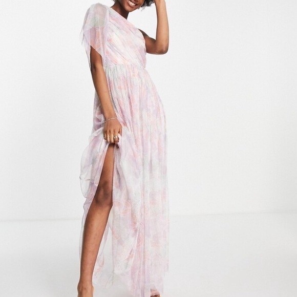 Anaya With Love ASOS Tulle One Shoulder Maxi Dress in Floral Print Size US 2 NWT - Picture 13 of 13
